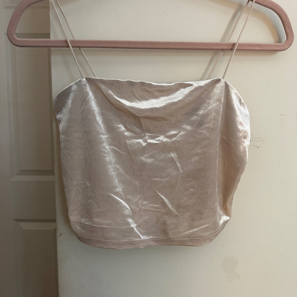 Garage Champagne Spaghetti Strap Crop Camisole